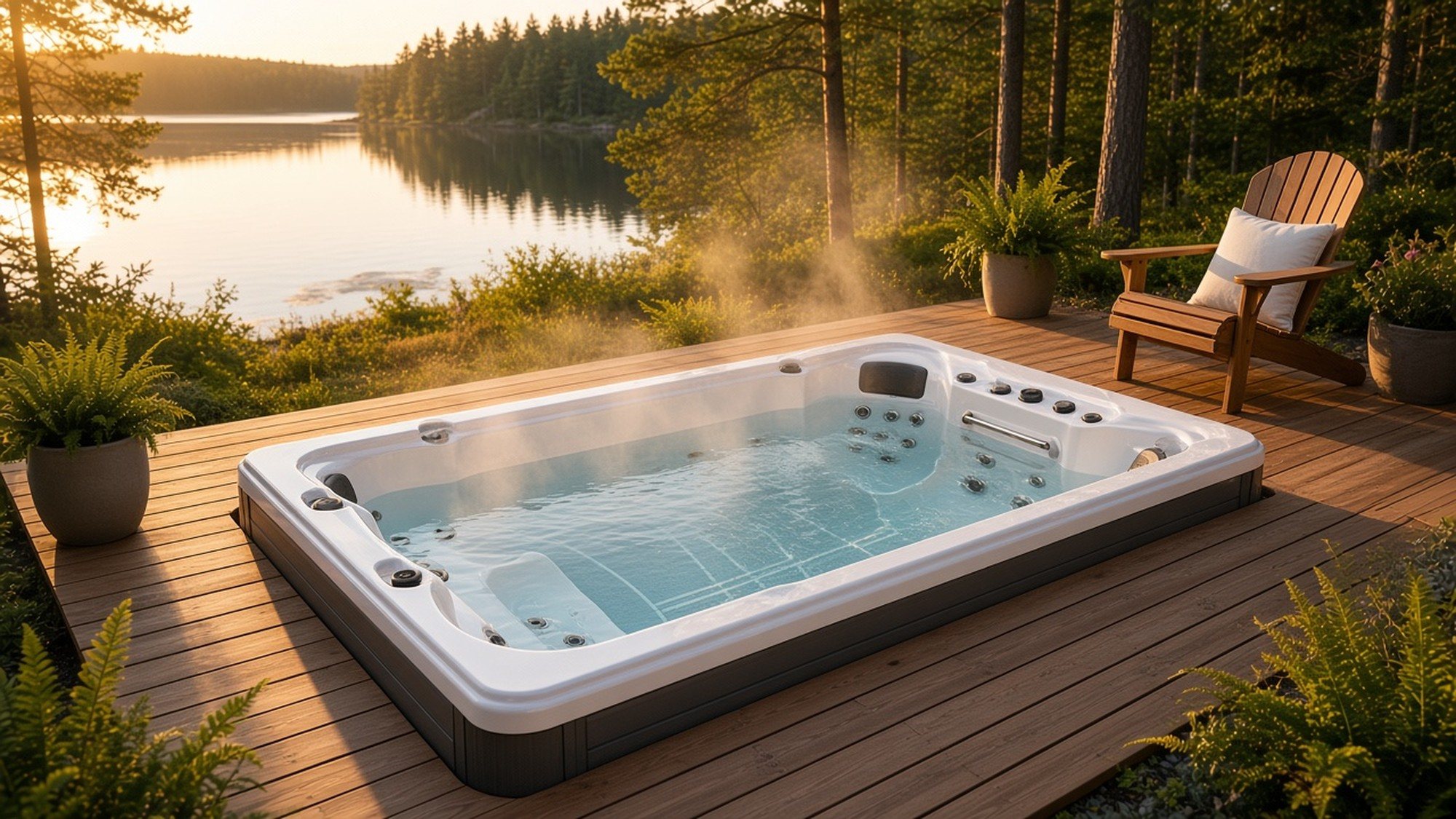 INFINITAS SP1000 swim spa outdoors