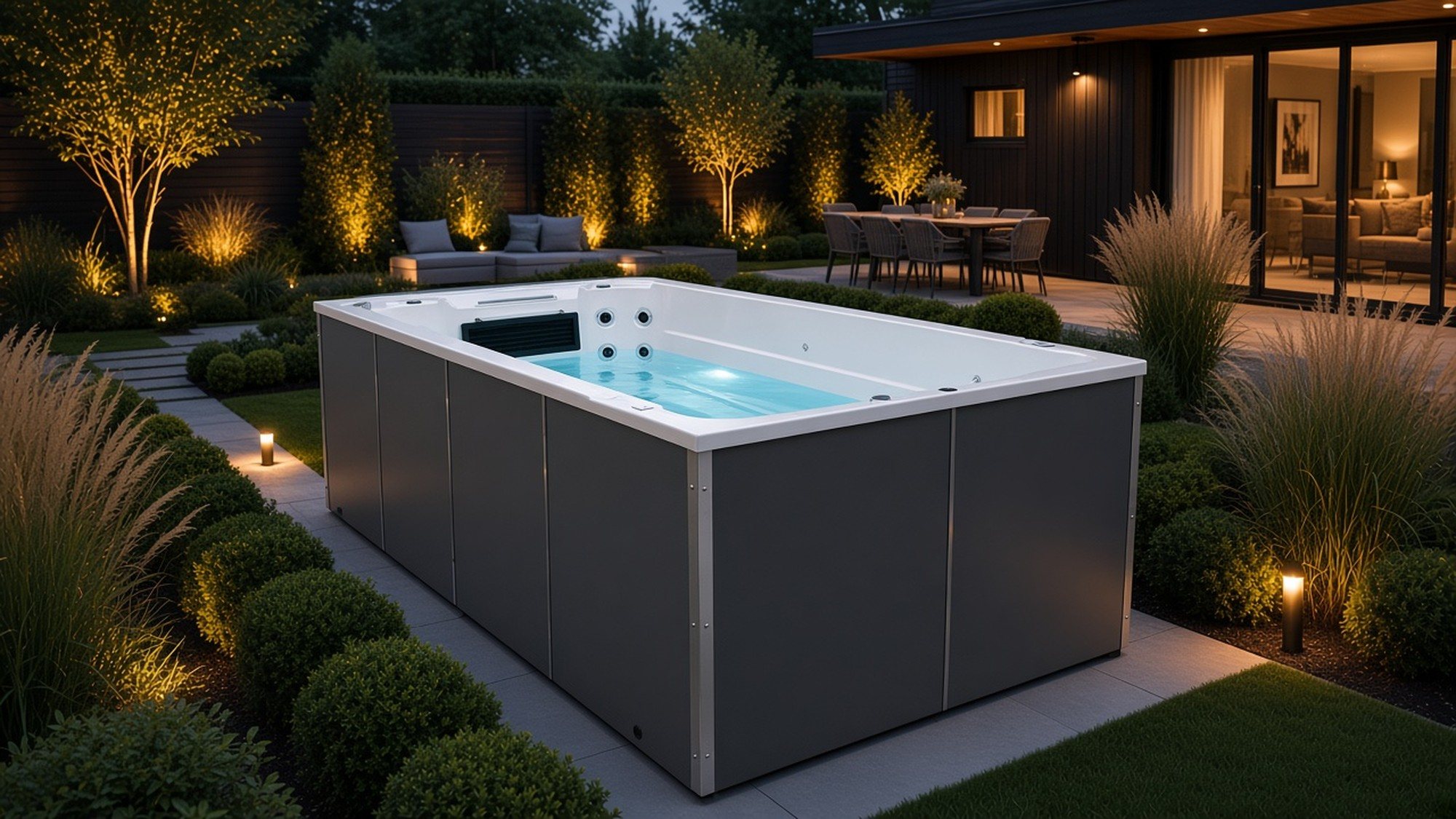 INFINITAS SP2000 Swim Spa im Außenbereich