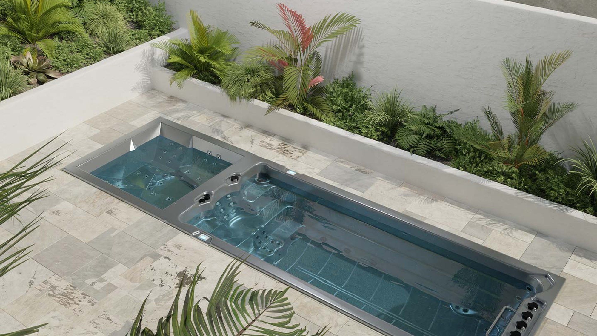 INFINITAS SP2250 Swim Spa im Außenbereich