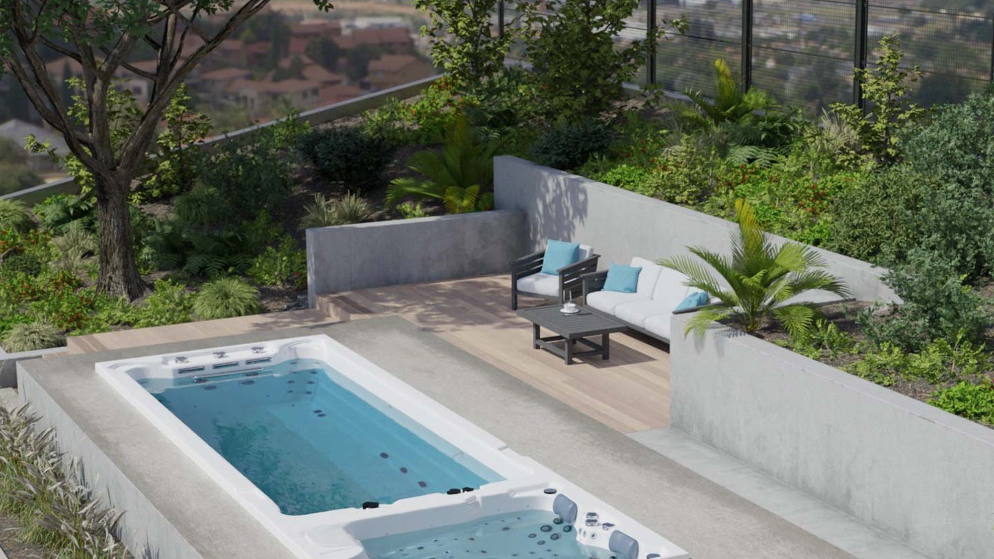INFINITAS SP2300 Swim Spa im Außenbereich
