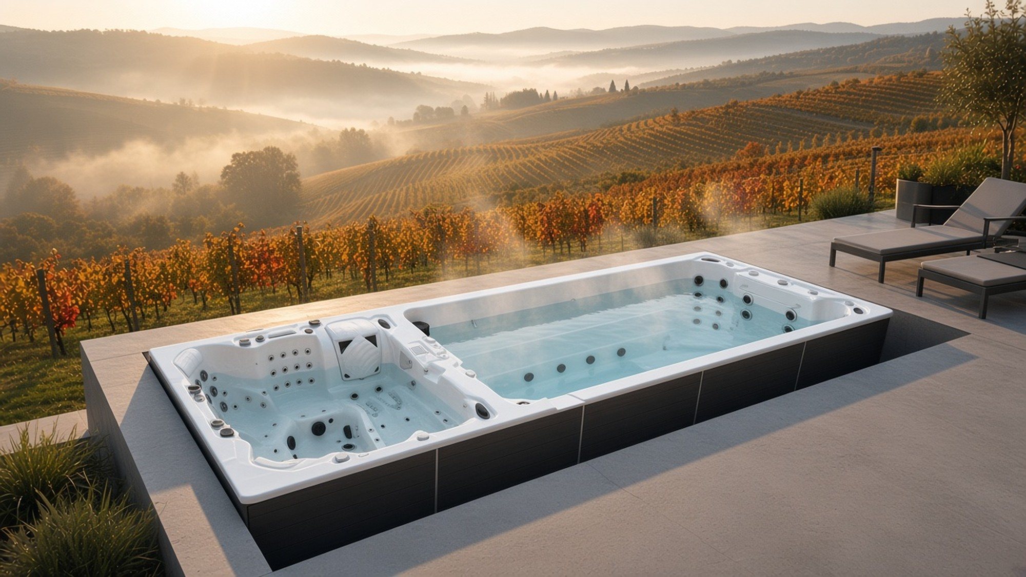 INFINITAS SP2600 Swim Spa im Außenbereich