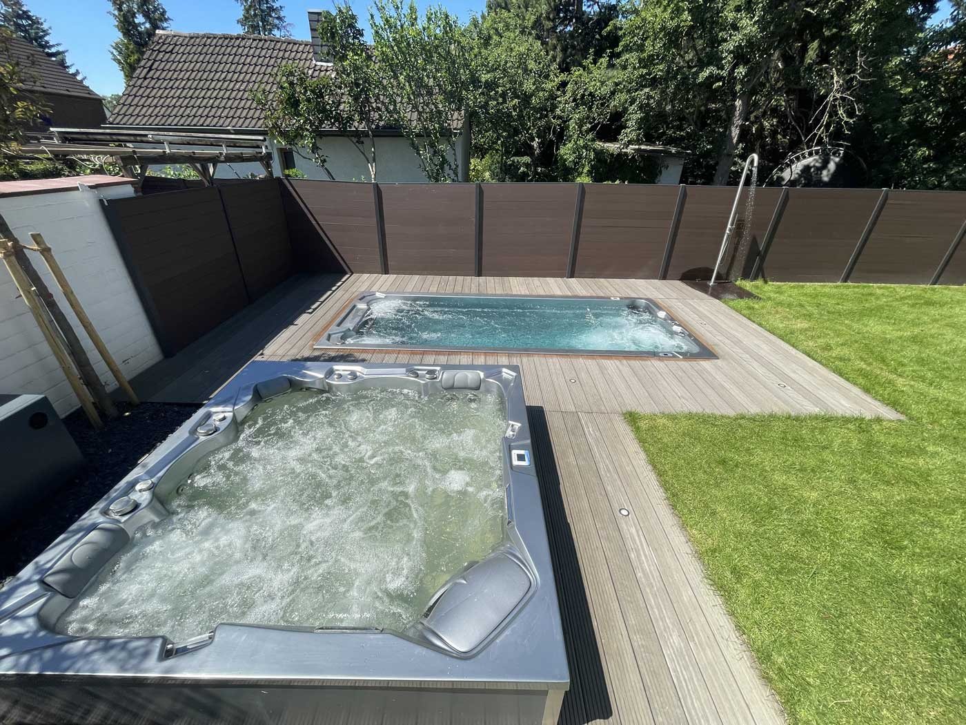 Referenz: Swim Spa und Whirlpool im Kundengarten